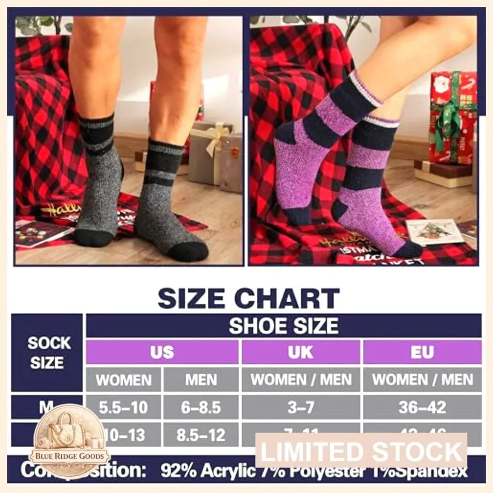 Thermal Winter Socks Thick Extra Warm Insulated Ski Boot Cold Weather